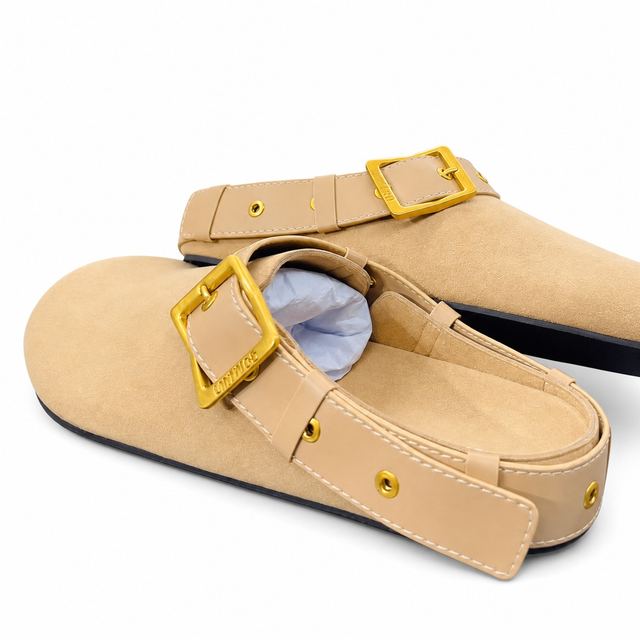 untitlab Beige Bag Belts Clogs