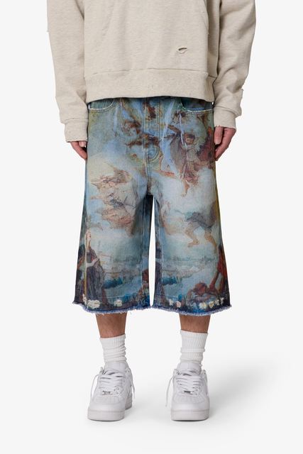 MNML Ultra Baggy Angel Denim Shorts