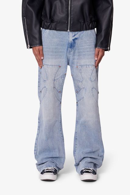 Mnml Iron Cross Baggy Flare Jeans